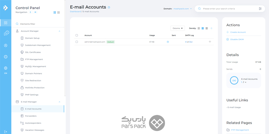 ایجاد آدرس ایمیل با استفاده از DirectAdmin ایجاد آدرس ایمیل در دایرکت ادمین