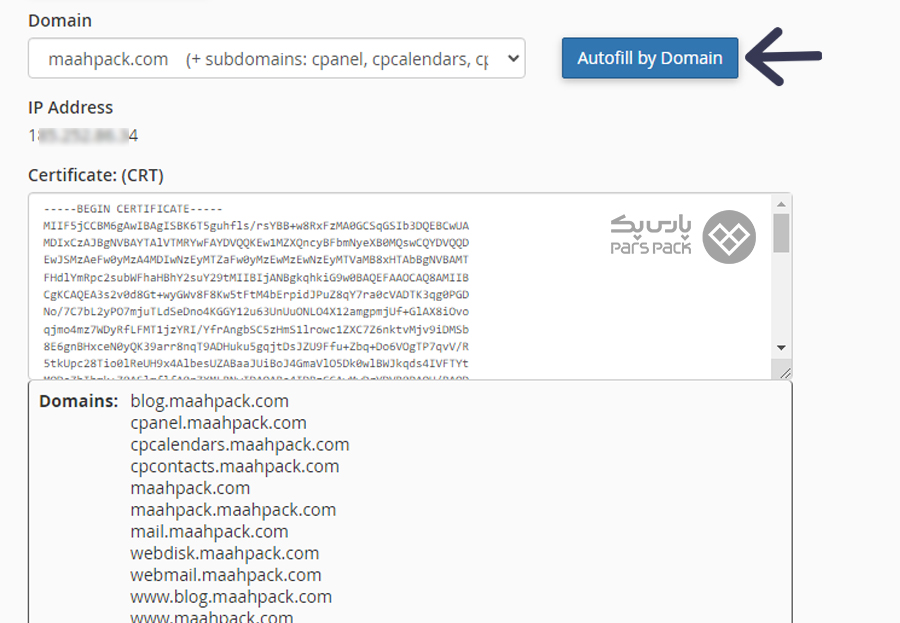 آموزش نصب گواهینامه ssl در cpanel