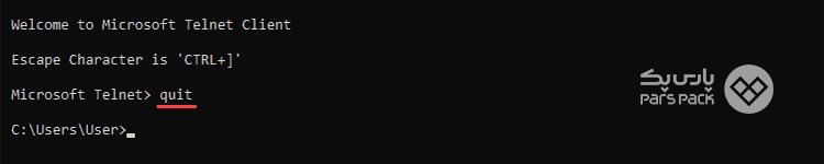 دستور telnet در cmd