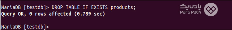 حذف همه جداول در Mariadb
