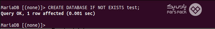 نحوه ایجاد پایگاه داده در mariadb