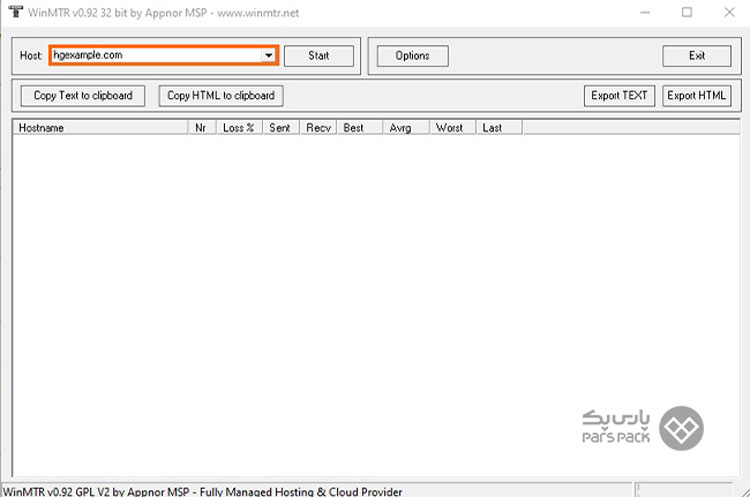 آموزش نصب برنامه WinMTR