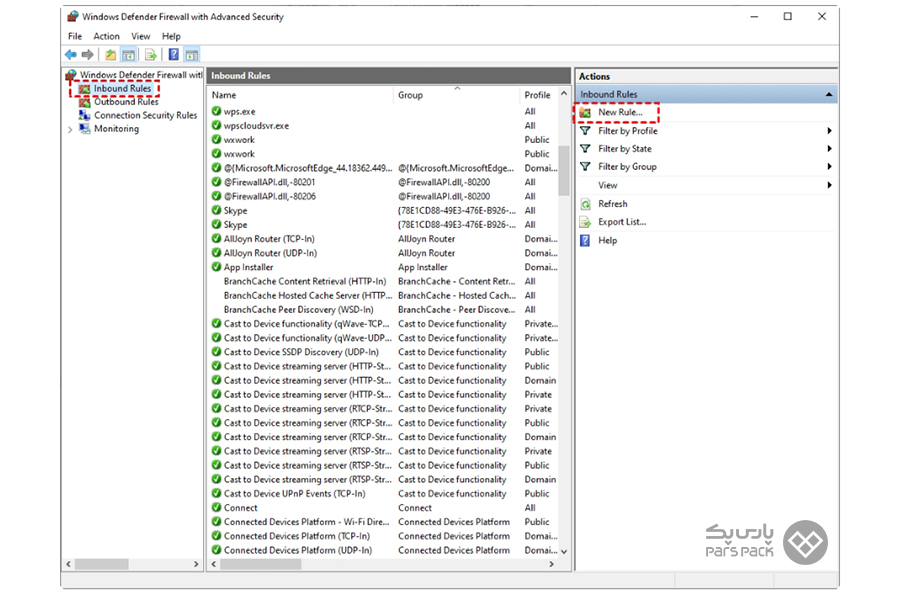 نحوه ایجاد دسترسی روی فایروال برای پورت جدید نحوه تغییر پورت remote desktop