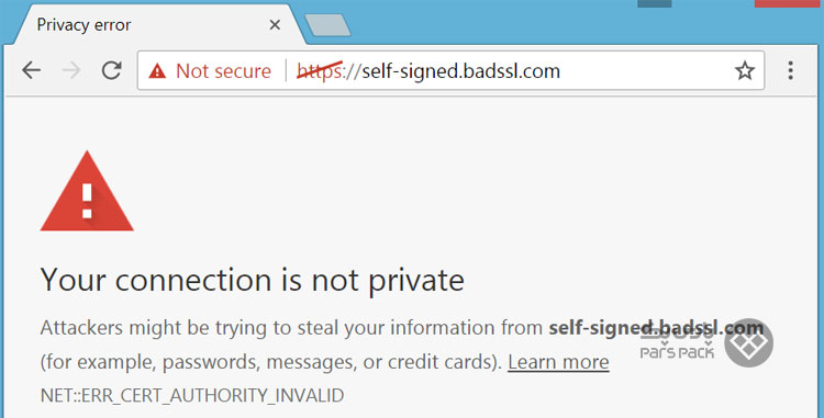 خطای گواهینامه امن ssl