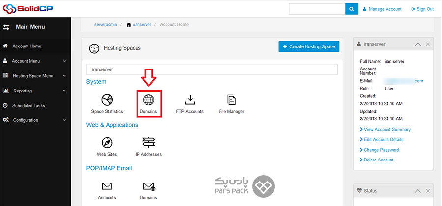 تنظیمات DNS در پنل SolidCP