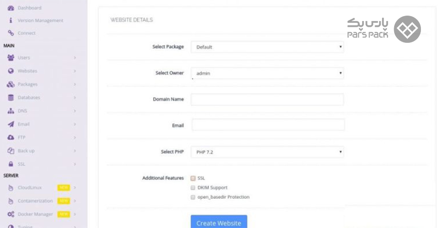 نصب وبسایت در کنترل پنل رایگان Cyberpanel استفاده از کنترل پنل رایگان Cyberpanel