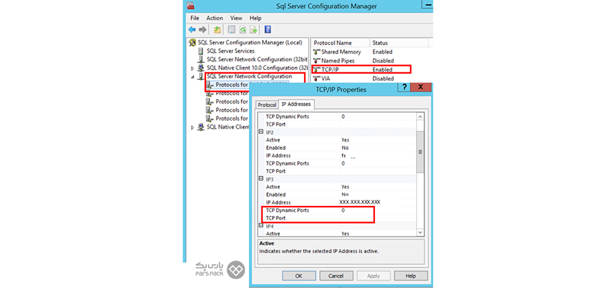 TCP/IPرا فعال کنید مشکل در وصل شدن به سرور در SQL Server Management Studio