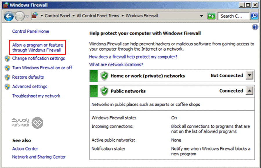 به بخش Allow a Program or Feature Through Windows Firewall بروید چرا احراز هویت SQL کار نمی کند؟