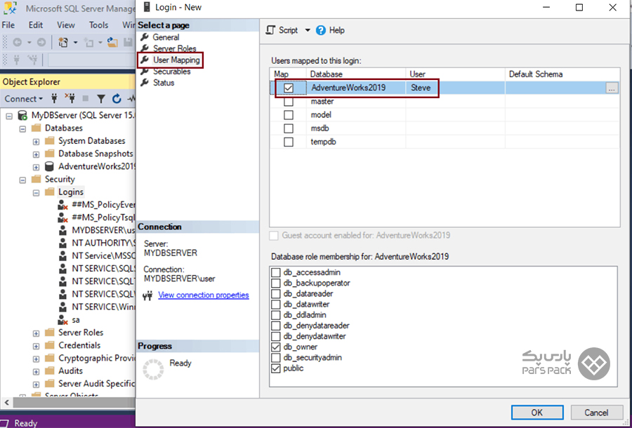 کاربر ویندوز را در پایگاه داده Map کنید نرم افزار اتصال به sql server