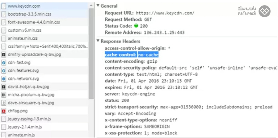 پارامتر Cache-Control: No-Cache استفاده از کش کنترل