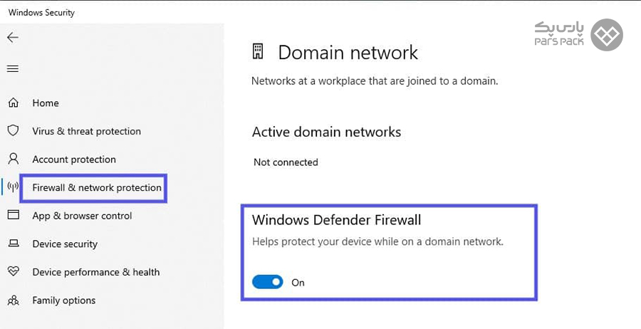 Domain Network را غیرفعال کنید رفع مشکل dns_probe_finished_no_internet در سیستم عامل ویندوز