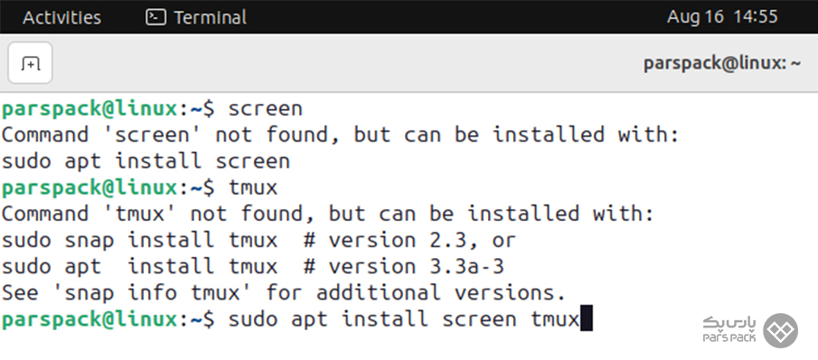 screen و tmux؛ مخصوص اجرای دستوراتی با پردازش طولانیمدت آموزش ارسال دستورات به پس زمینه لینوکس