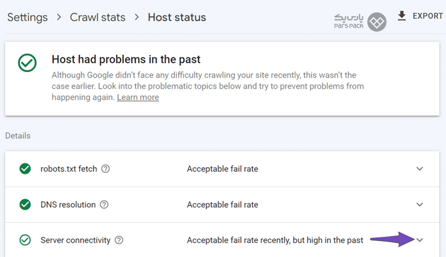 رفع خطا failed hostload exceeded در سرچ کنسول سایت