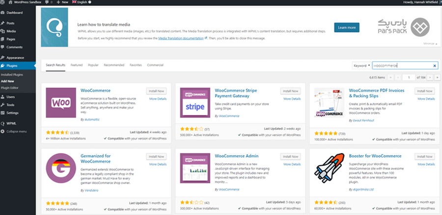 نصب پلاگین WooCommerce در وردپرس نحوه ساخت وب سایت فروشگاهی با وردپرس