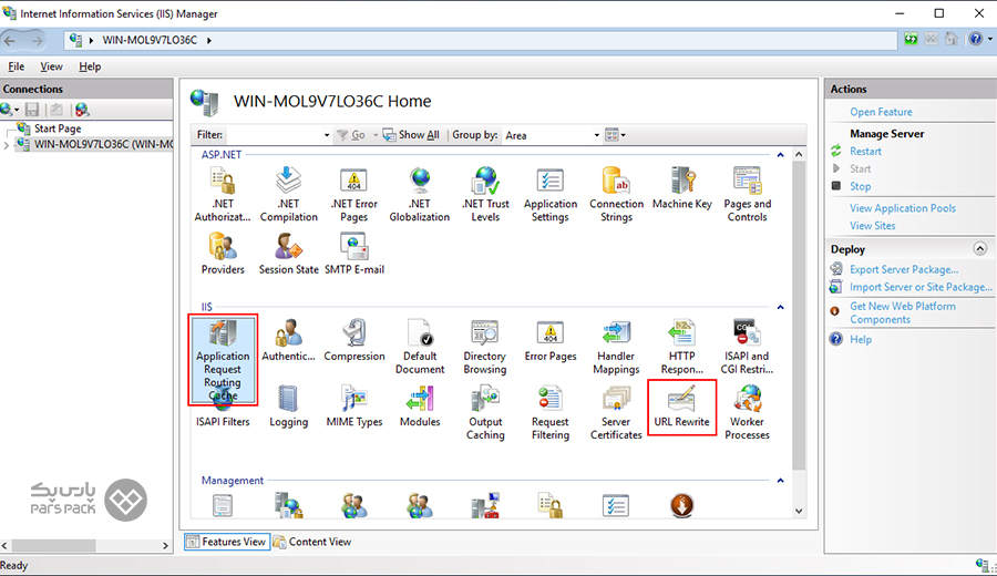 افزونههای Routing Extensions را نصب کنید استفاده از Reverse Proxy در IIS