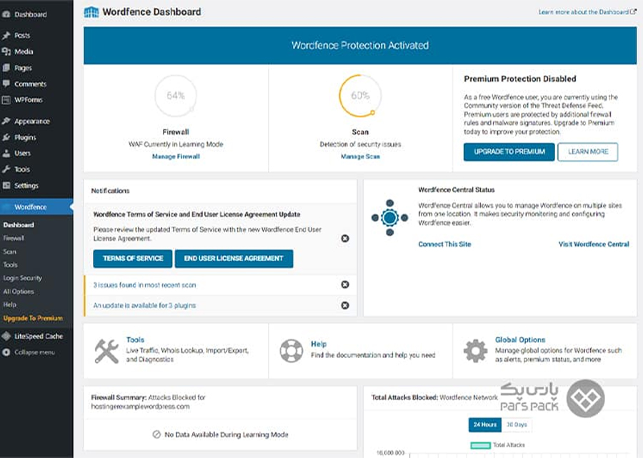 ویژگیهای مهم افزونه امنیتی Wordfence Security افزونه ضد هک وردپرس