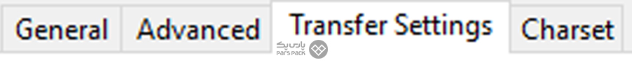 کلیک روی تب Transfer Settings برای رفع خطای Filezilla در اتصال به FTP رفع خطای Filezilla در اتصال به FTP