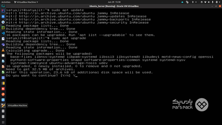 بهروزرسانی بستههای نصب محیط گرافیکی لینوکس مراحل نصب محیط گرافیکی در Ubuntu