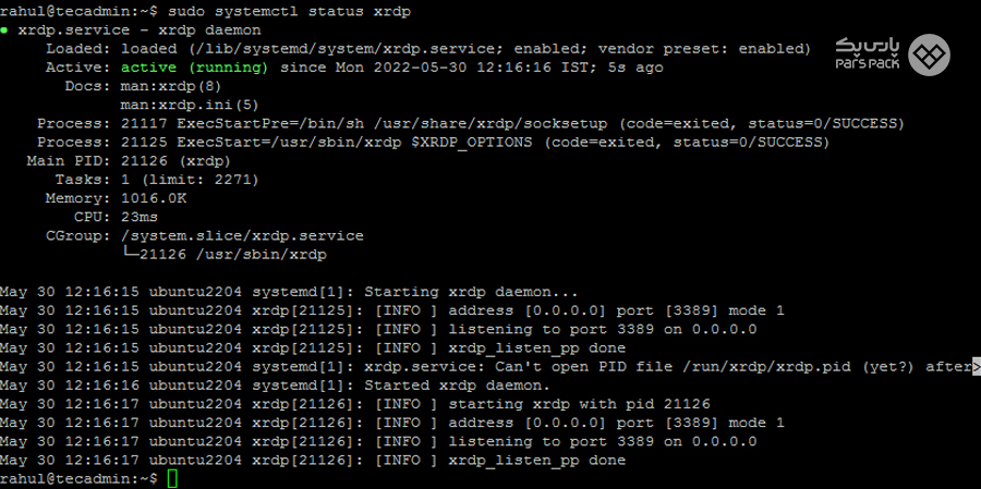 نصب نرمافزار XRDP آموزش نصب رابط گرافیکی در Ubuntu سرور