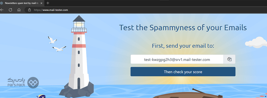 وضعیت ایمیل را با وبسایت mail-tester بررسی کنید ارسال ایمیل تست با استفاده از ایمیل سرور ویندوزی mailenable