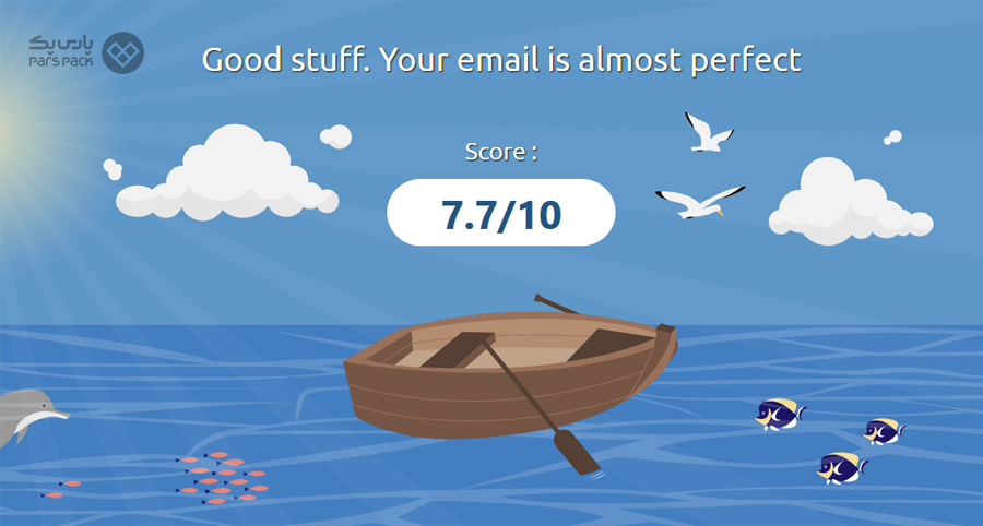 روی گزینه Then check your score کلیک کنید تست ایمیل در ویندوز سرور