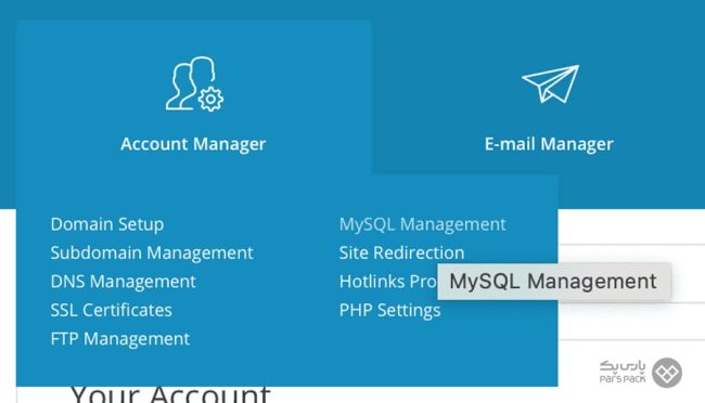 مدیریت MYSQL مدیریت حساب کاربری در MySQL