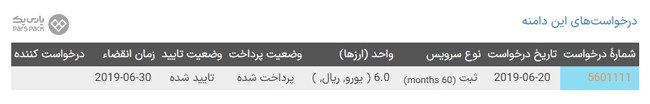نحوه ثبت درخواست در ایرنیک مدیریت درخواستهای دامنه در پنل مدیریت ایرنیک