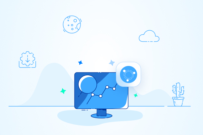 تصویر کارتونی مانیتور کامپیوتر برای نمایش نحوه نصب vnStat در اوبونتو