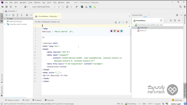 ویرایش محتوای فایلهای هاست در بخش Editor نرم افزار Phpstorm صفحه نمایش محتواهای فایلهای هاست در بخش Editor نرم افزار Phpstorm