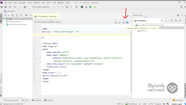 نحوه ویرایش اطلاعات روی هاست با استفاده از PhpStorm صفحه مدیریت و ویرایش فایلهای هاست با PhpStorm