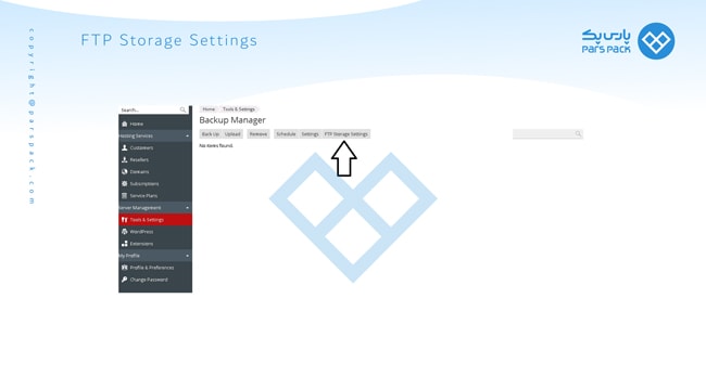 ftp storage settings
