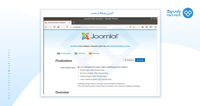 مرور کلیه اطلاعات در نصب جوملا بر ubuntu
